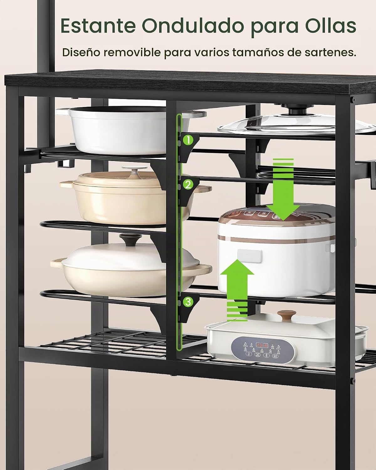 CHOEZON Estante organizador para ollas y sartenes, estante para pan...