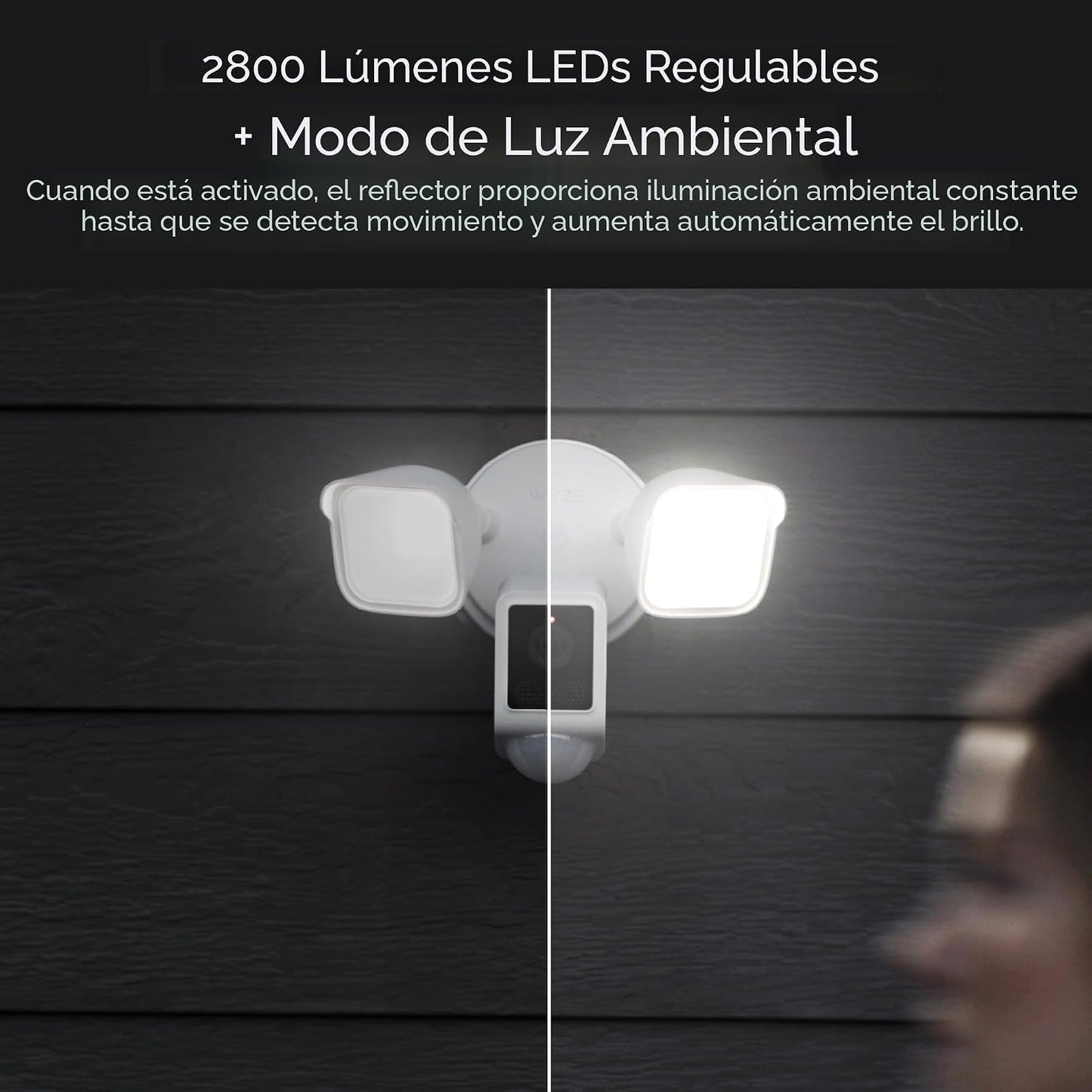 WYZE Cámara Floodlight v2, Cámara de Seguridad para Exteriores, 2K...
