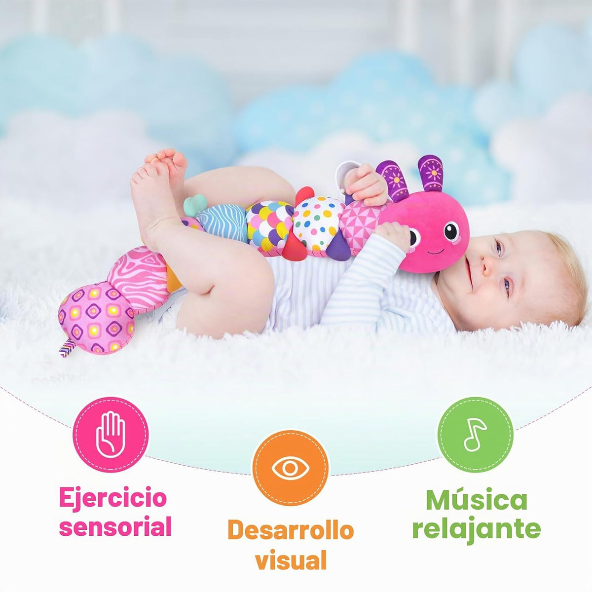 Juguetes sensoriales de oruga para bebés de 0 a 6 a 12 meses | Jugu...