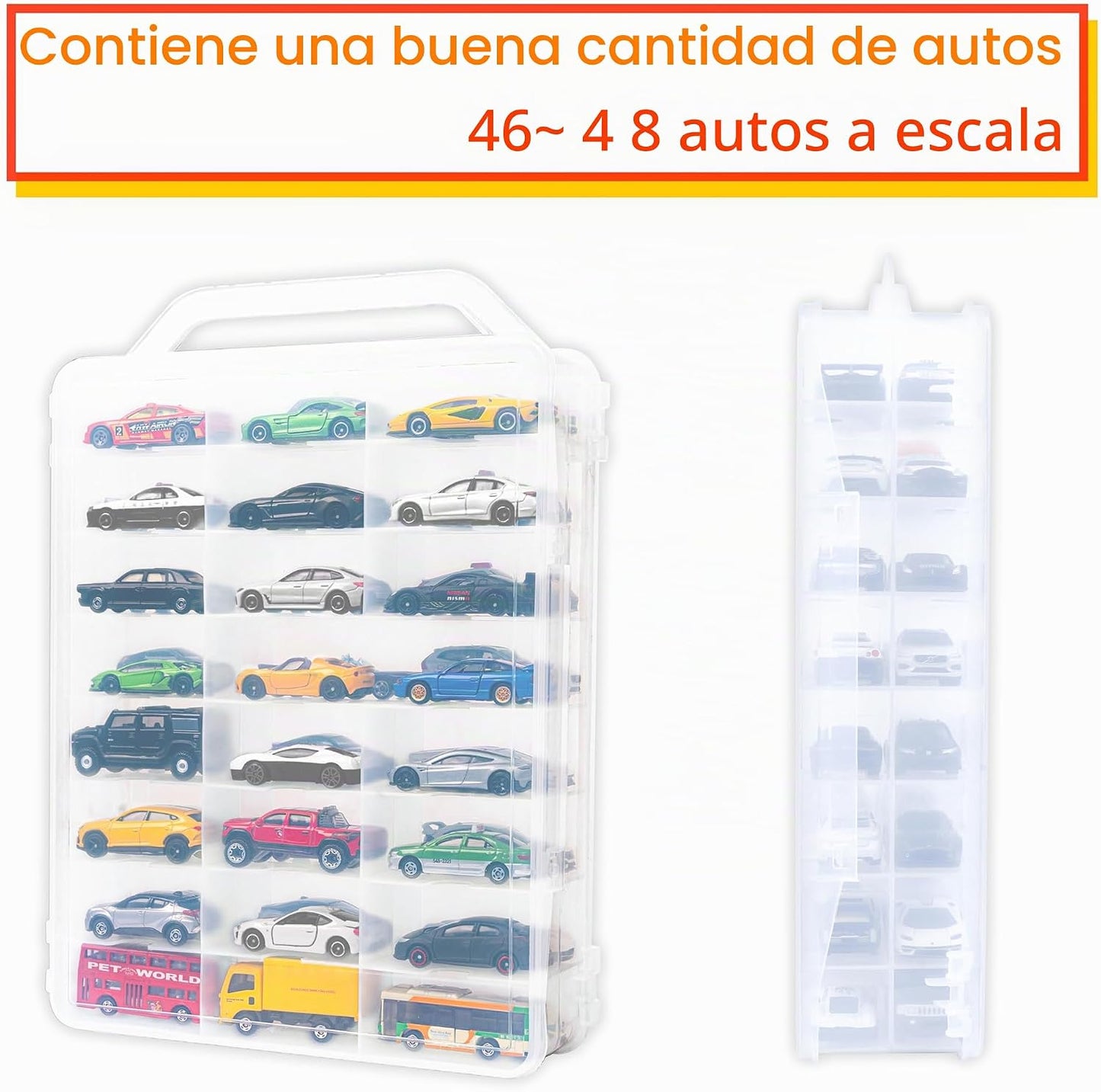 YYDS Estuche de almacenamiento para 48 autos con asa, organizador d...