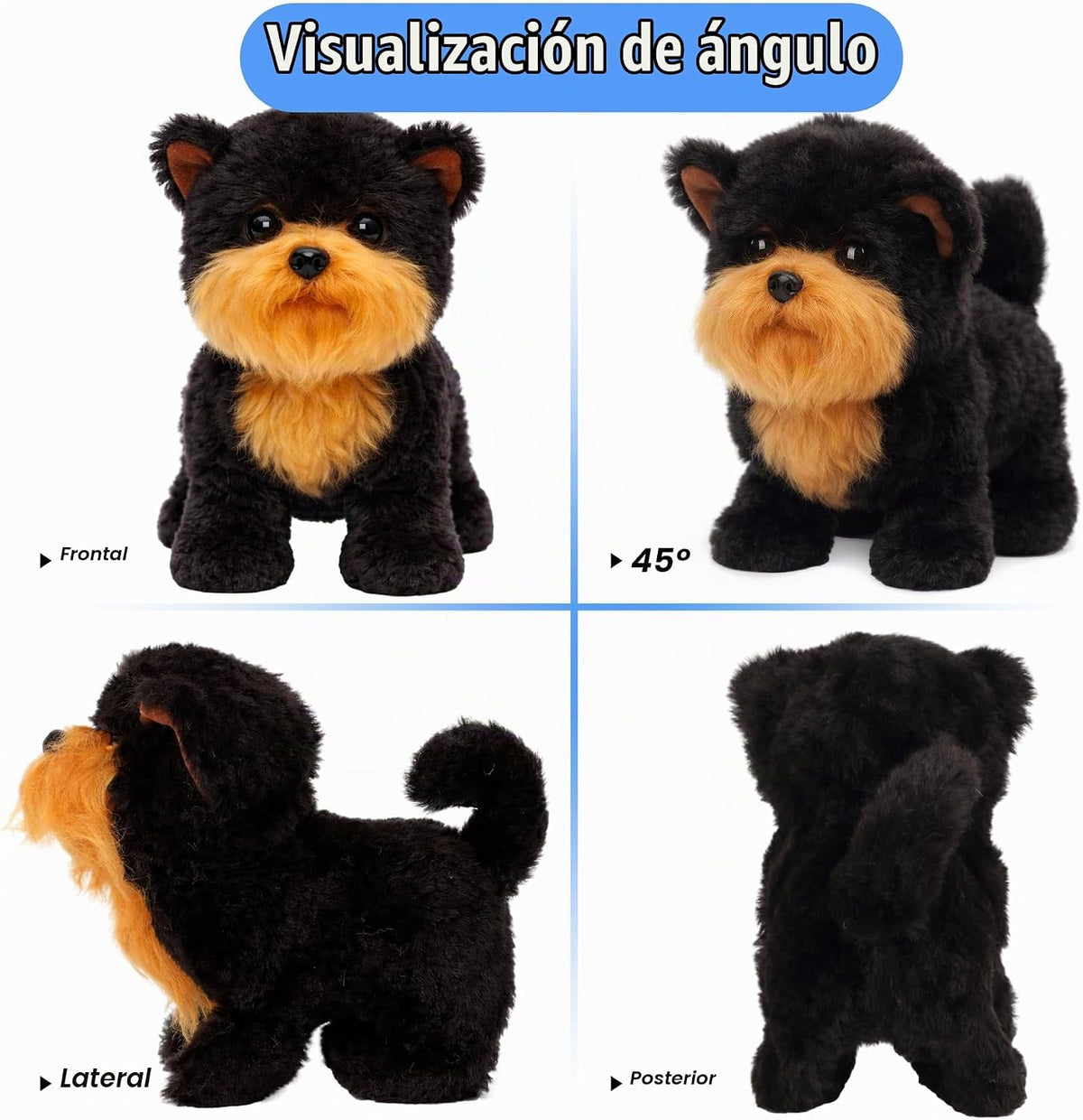 Hopearl Walking Black Yorkshire Terrier - Juguete electrónico inter...