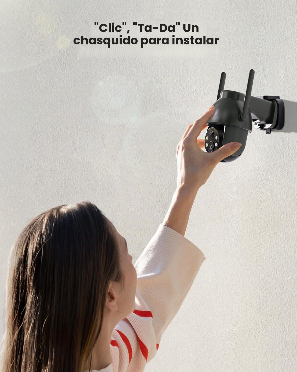 ieGeek Cámara solar inalámbrica para exteriores, cámaras WiFi 2K pa...