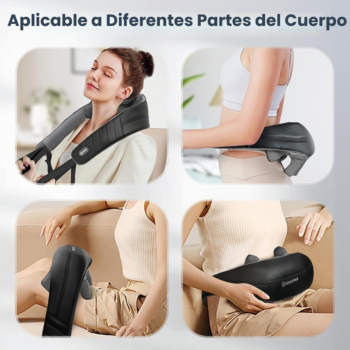 Masajeador Inalámbrico de Cuello y Hombro COMFIER con Calor, Masaje...