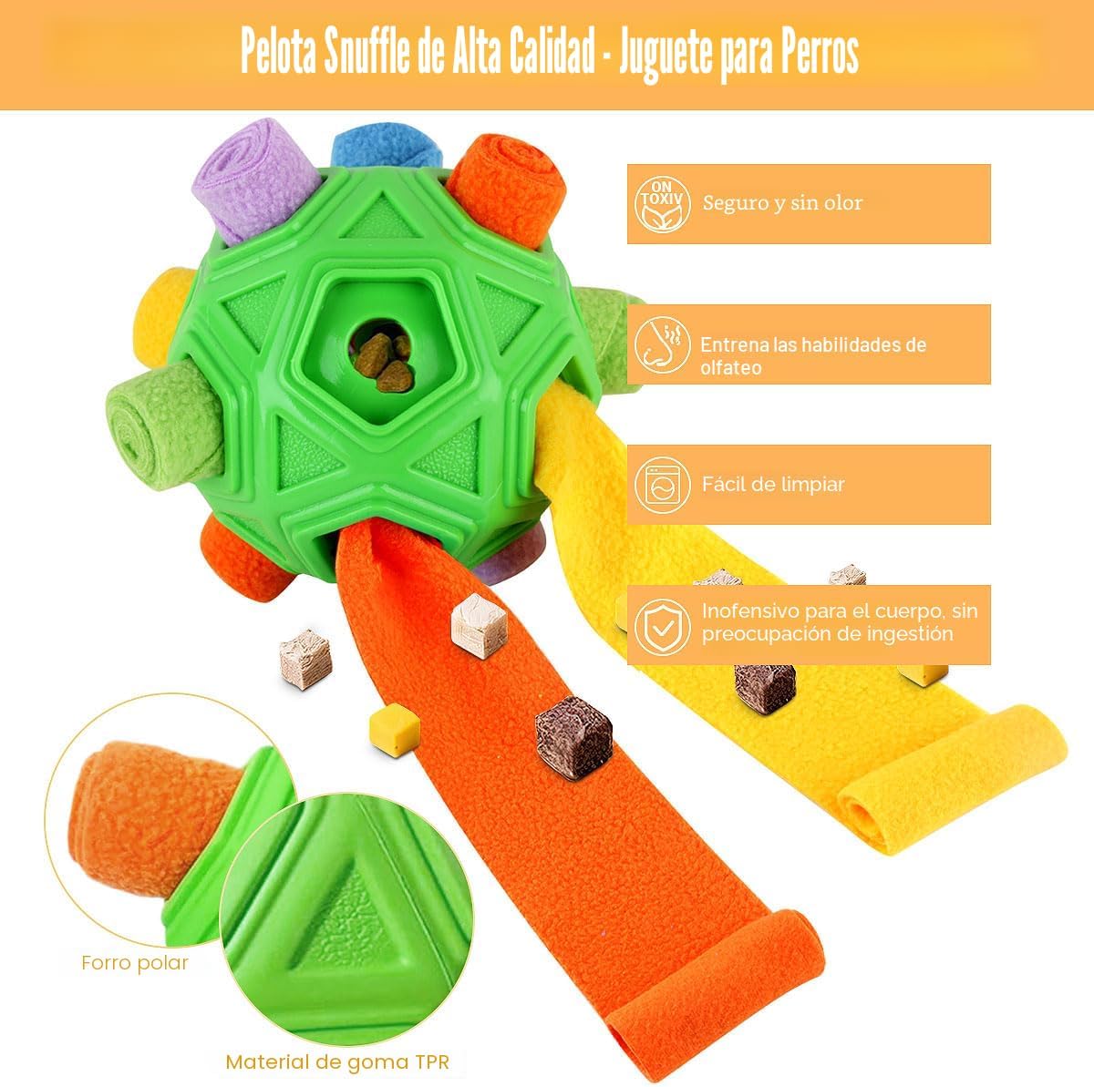 Pelota de Olfateo para Perros - Juguetes de Rompecabezas Interactiv...