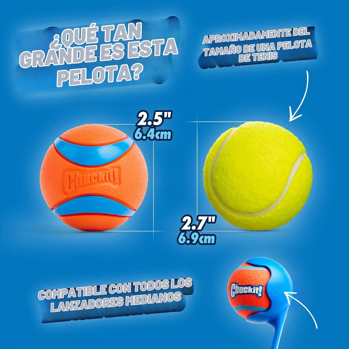 Juguete para perro Chuckit! Ultra Ball, mediano (6.35 cm de diámetr...