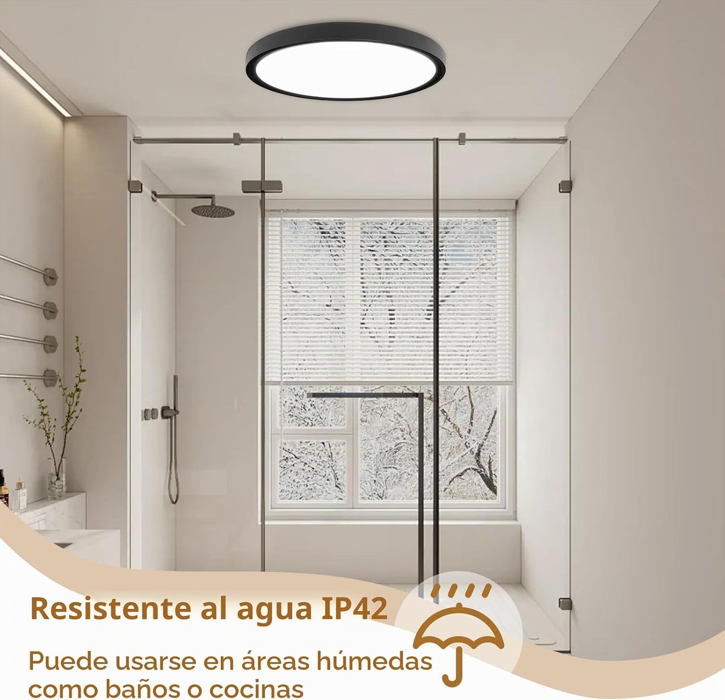 6PK Luz de Techo LED Empotrada Súper Delgada de 12 Pulgadas, 24W, 2...