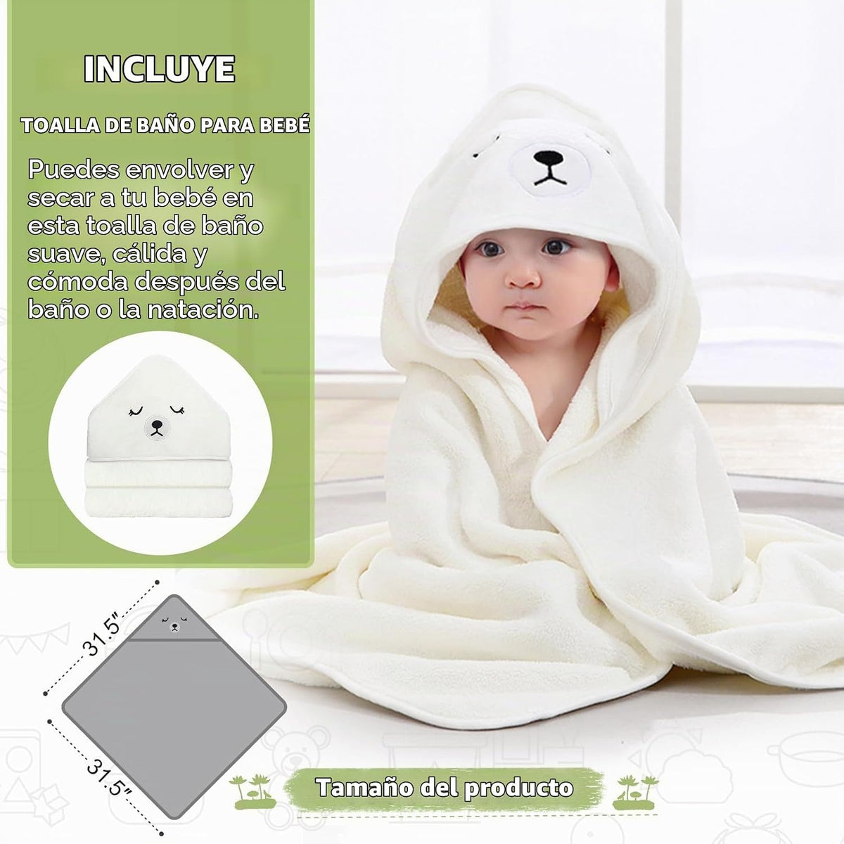 MoreFeel Bañera plegable para bebé recién nacido con termómetro y 1...