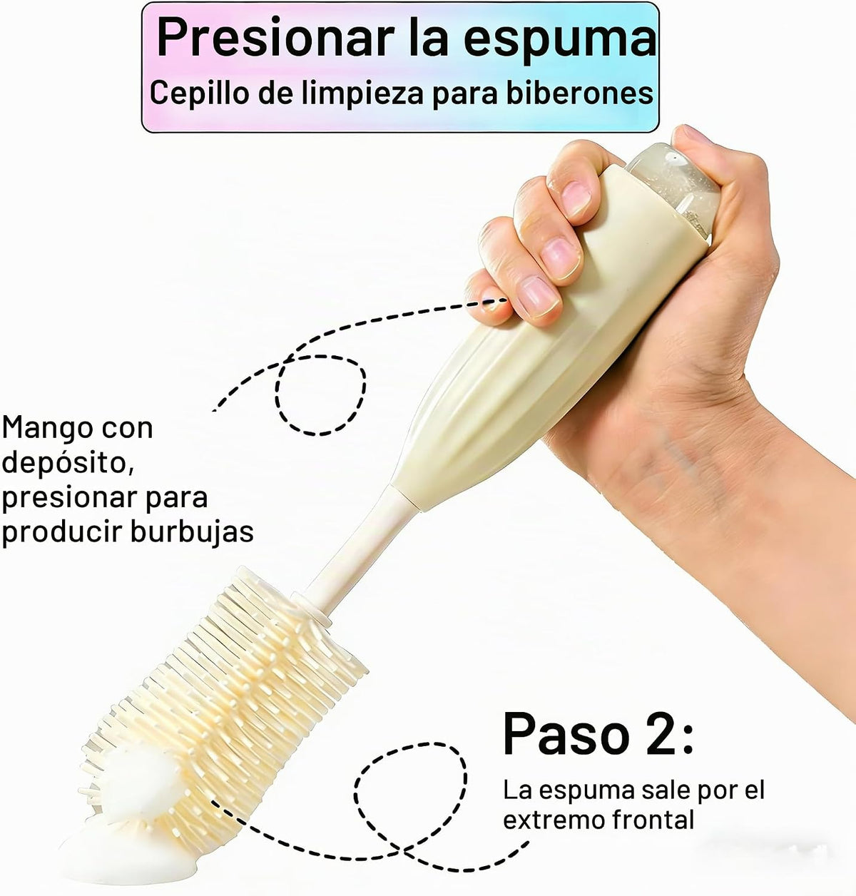 WHNL Kit de limpieza de biberones de silicona todo en uno con cepil...