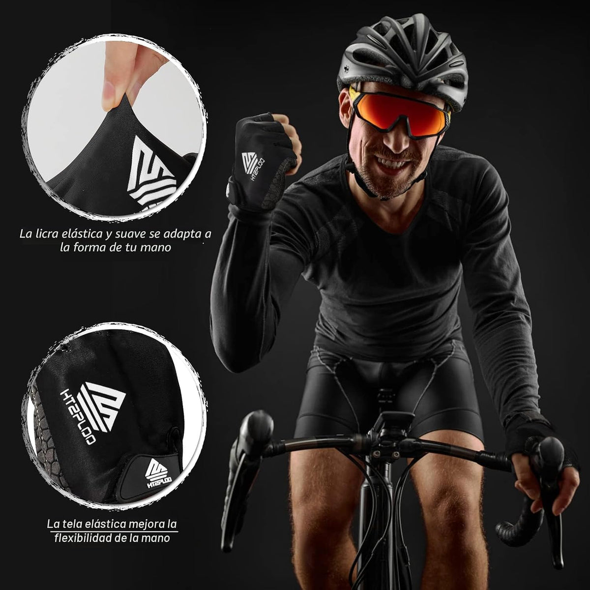 HTZPLOO Guantes de bicicleta para hombres y mujeres con almohadilla...