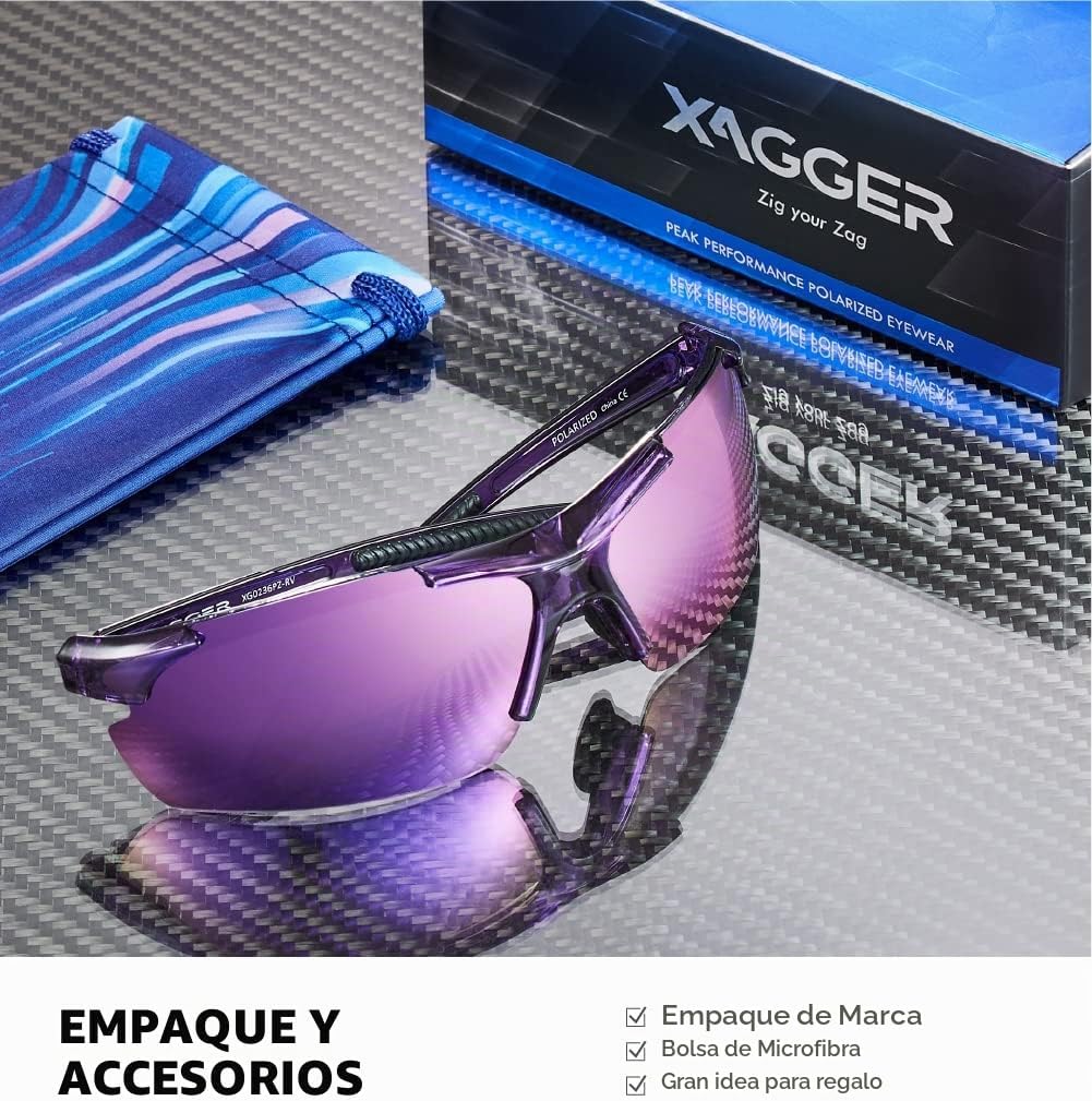Xagger Lentes de sol polarizados deportivos para hombres y mujeres,...