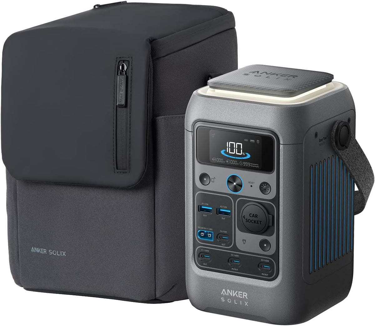 Anker SOLIX C300 - Estación de banco de energía CC y bolsa protecto...