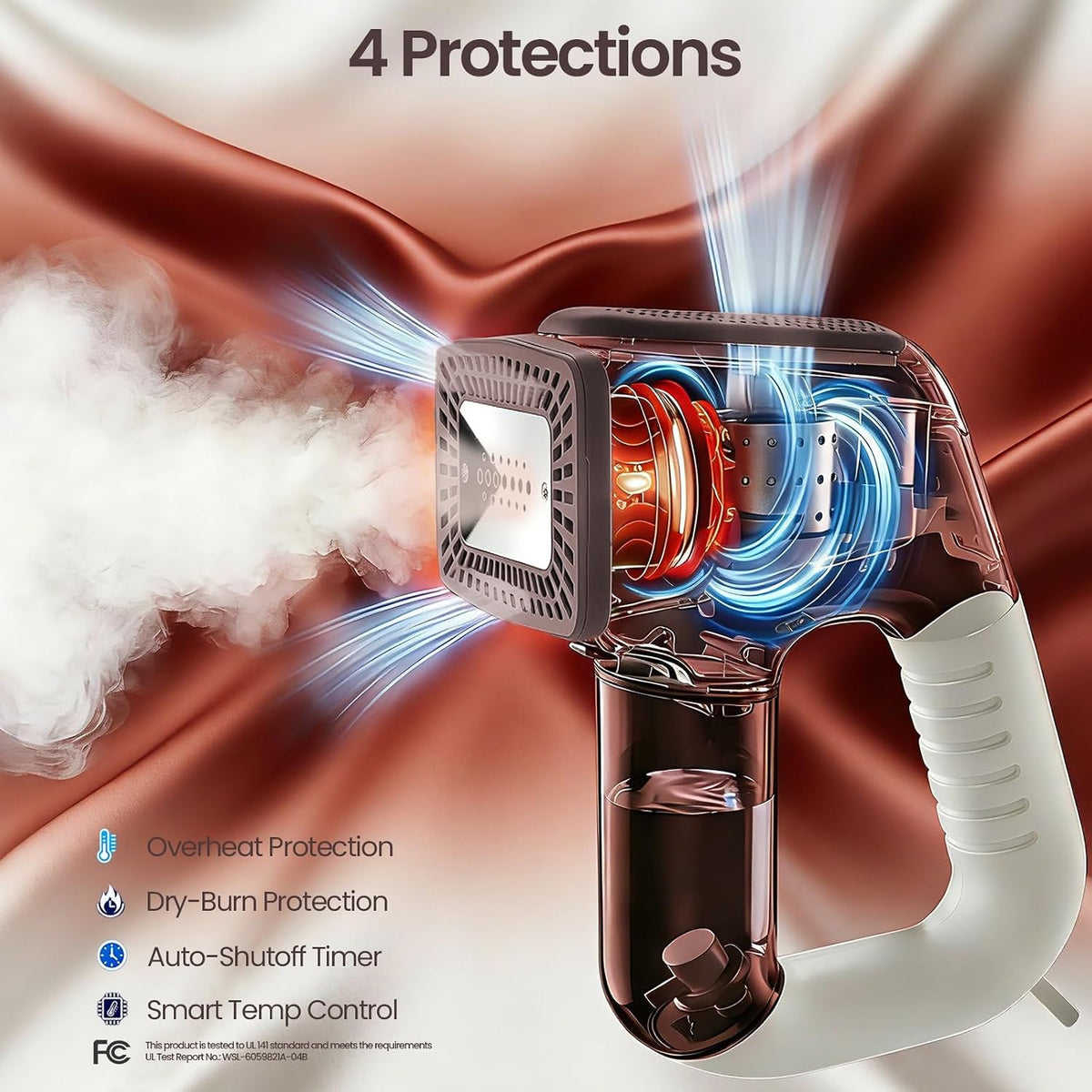 Vaporizador al vacío para ropa, vaporizador de ropa de mano 2 en 1...
