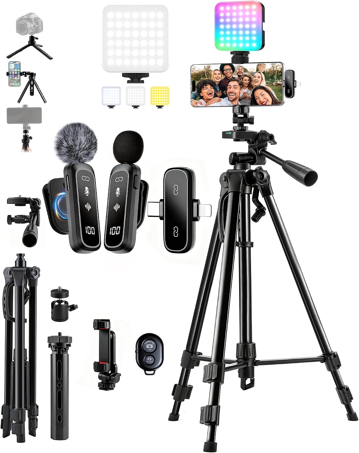 Kit de vlogging para iPhone\/Android, TikTok YouTube Kit de inicio...