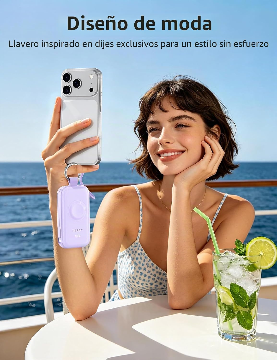 RORRY CharmGo Cargador portátil de 45 W de carga rápida, llavero de...