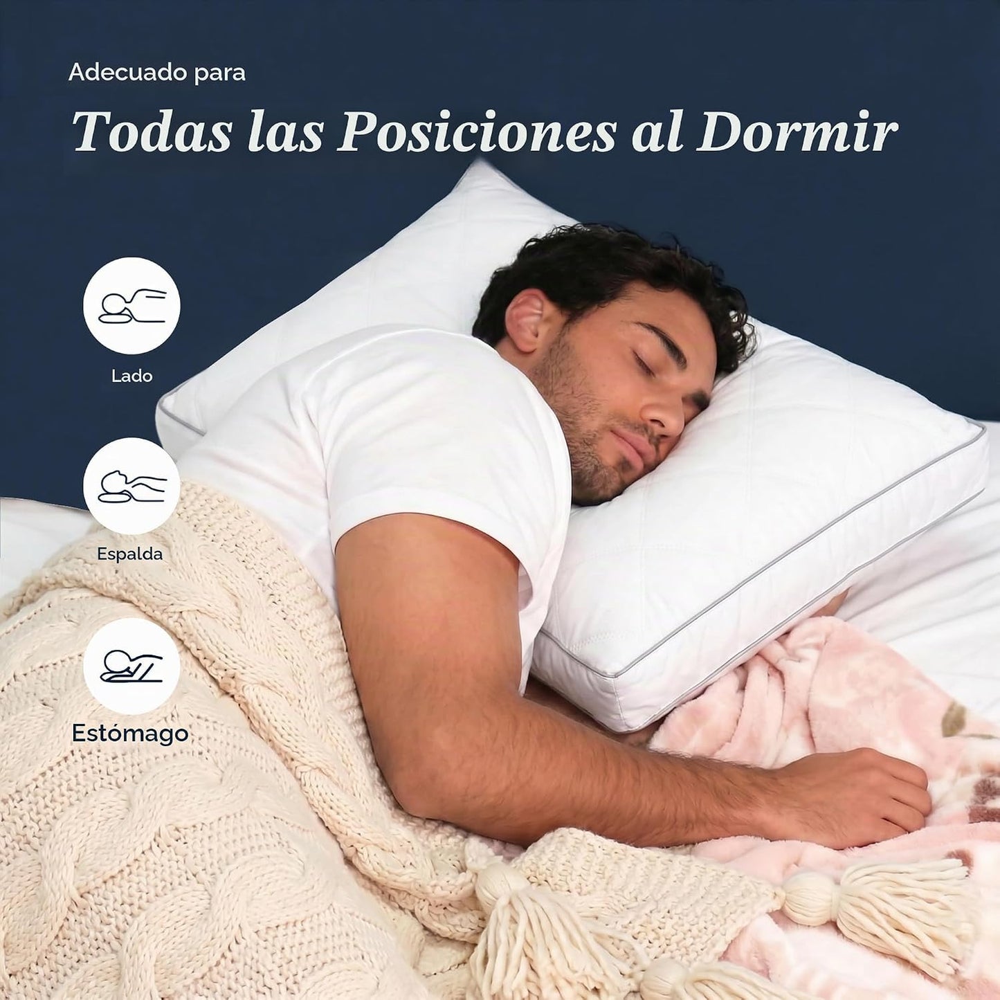 puredown® - Juego de 2 almohadas con plumón y plumas de ganso con r...