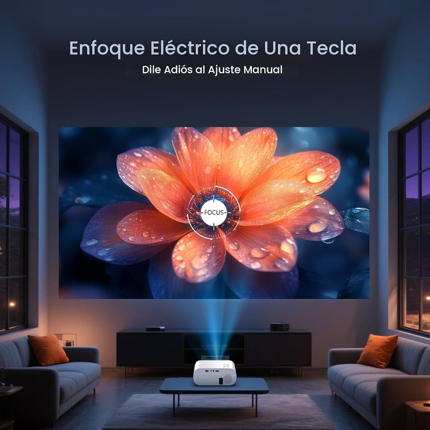 HOMPOW Proyector, Nativo 1080P Full HD Bluetooth Proyector con Alta...