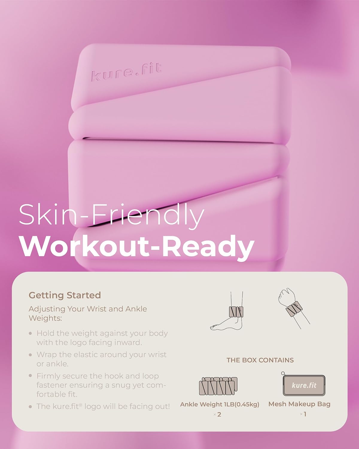 kure.fit Peso para Pilates | Pesas ajustables para muñeca y tobillo...