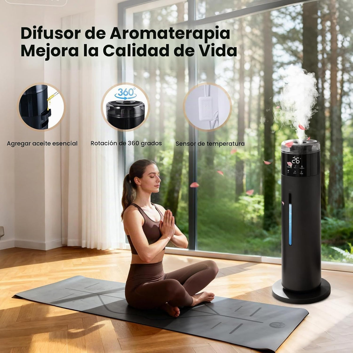 Humidificador grande para dormitorio, 8L\/2.1 galones de niebla frí...