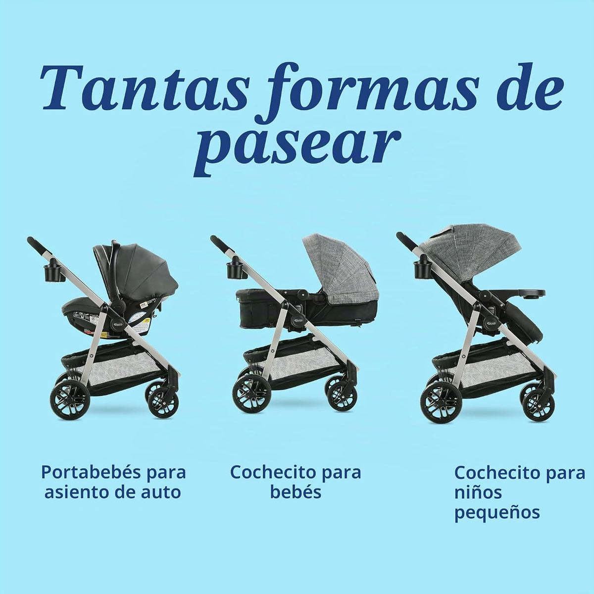 Graco Modes Pramette 3 en 1 Sistema de Viaje, Combo de Silla de Coc...
