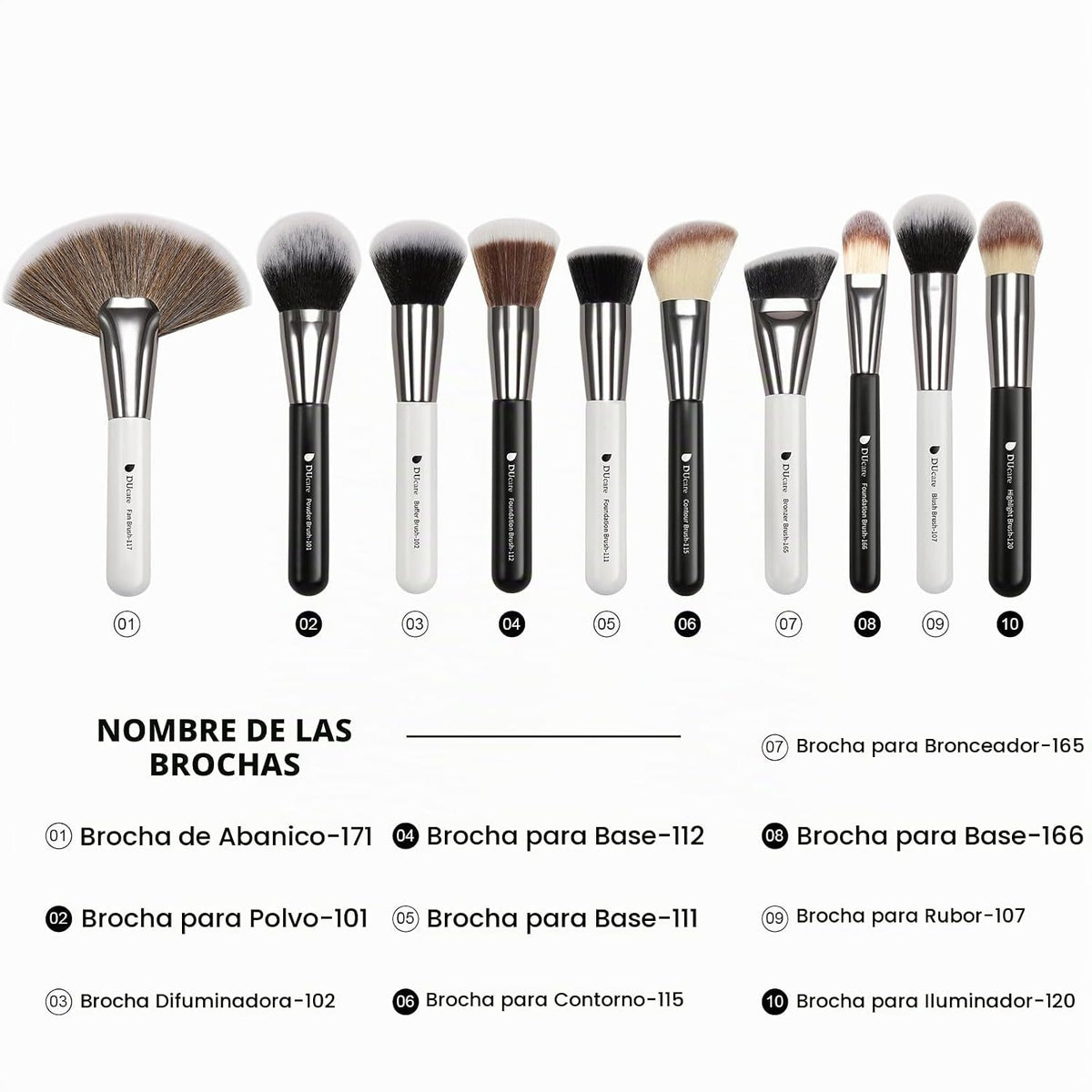 DUcare Juego de brochas de maquillaje profesional, 31 piezas, serie...