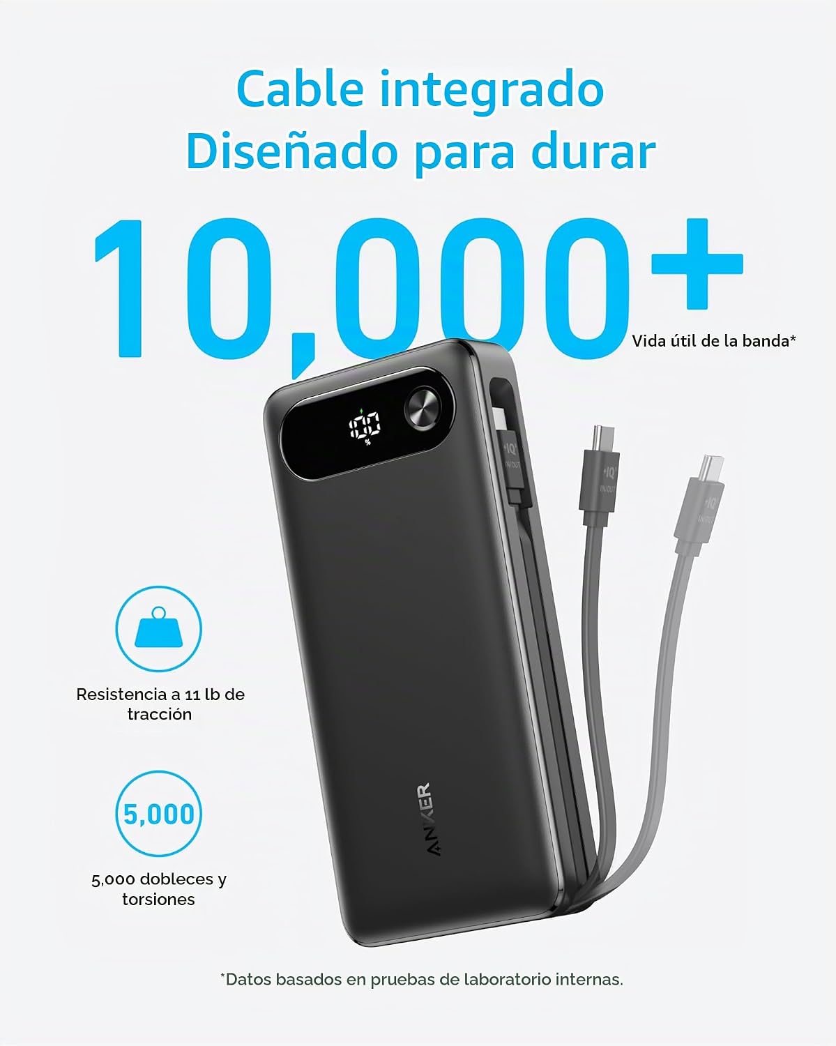 Anker Power Bank, cargador portátil esencial de viaje de 20,000 mAh...