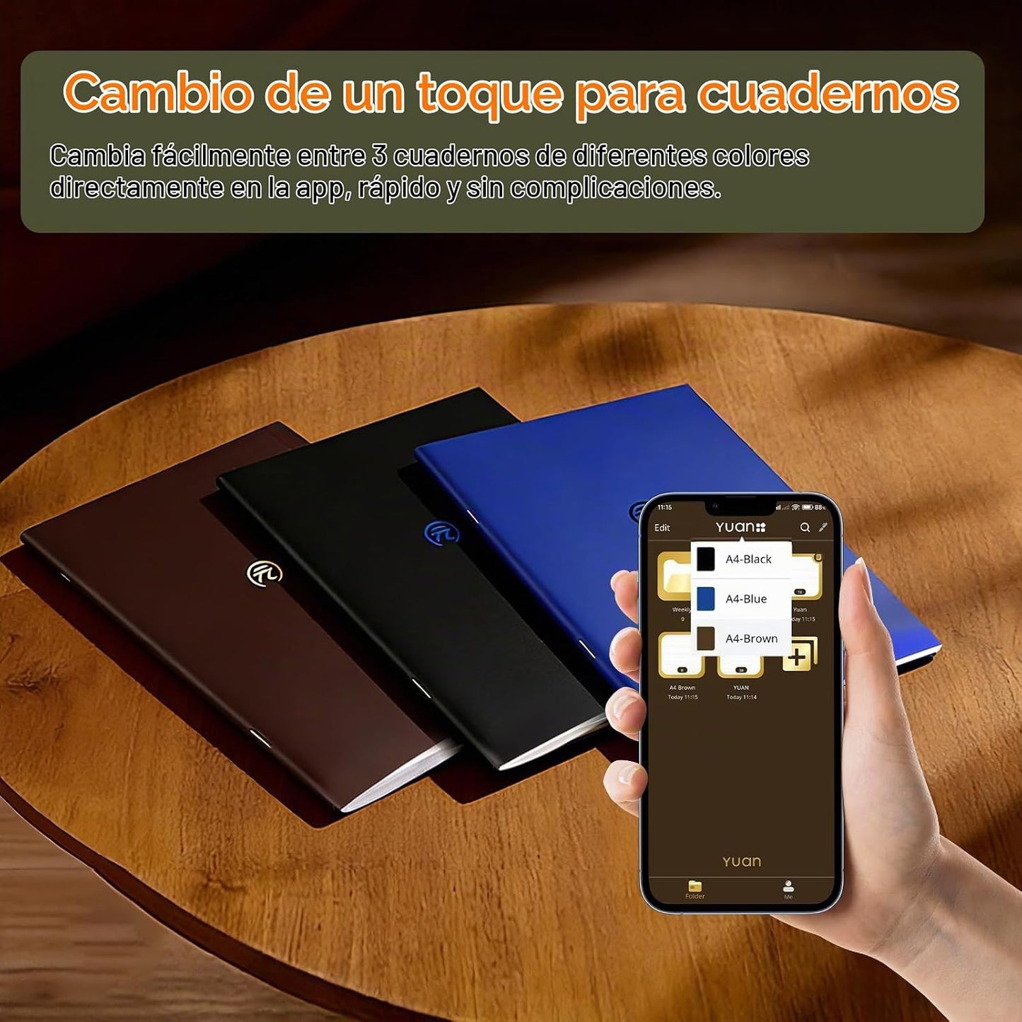 Yuan Sync Smart Pen y juego de cuadernos digitales (paquete de 3 A4...