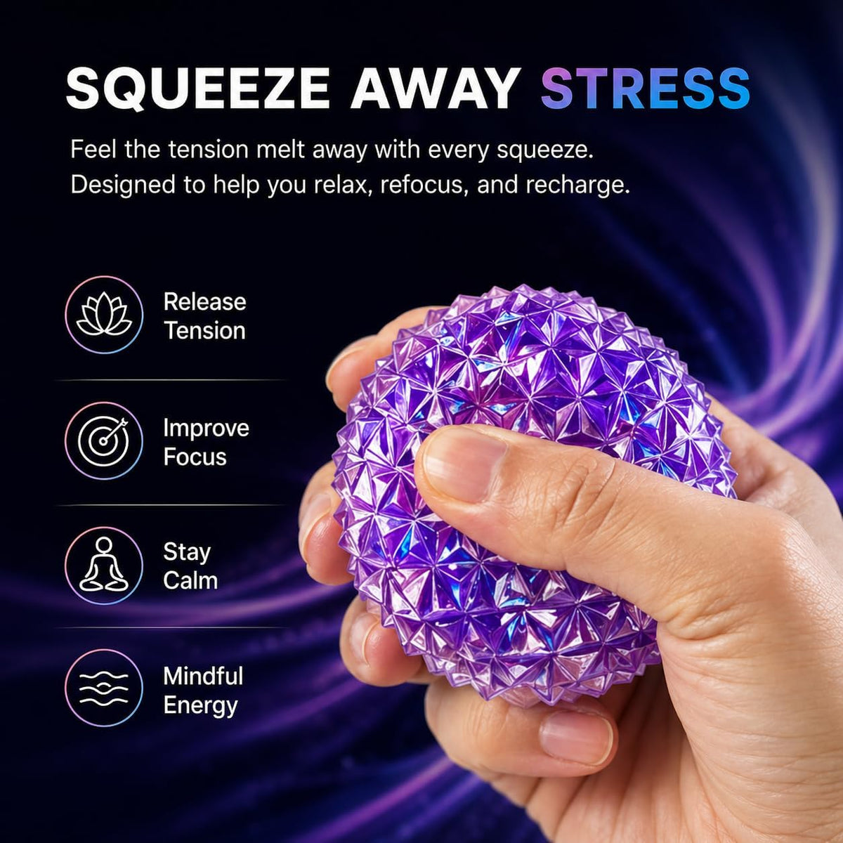 Pelota sensorial firme para adultos, juguete texturizado para alivi...