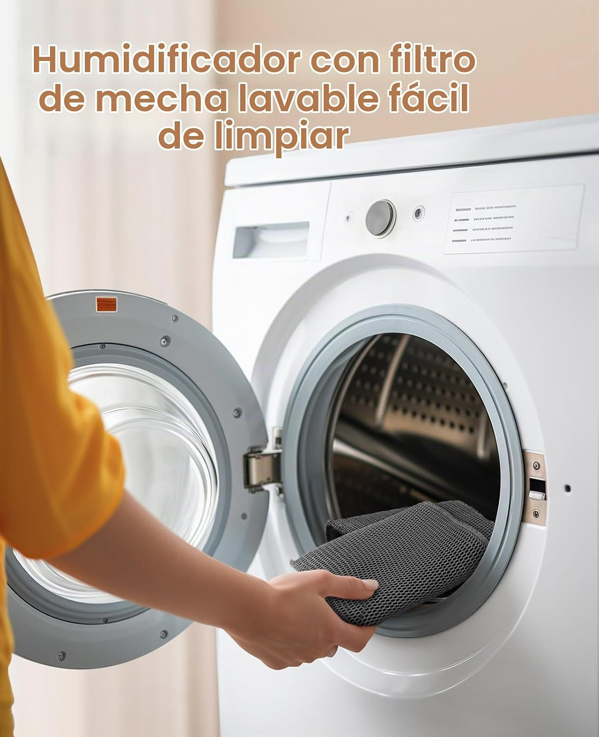 Humidificador evaporativo de mecha reutilizable para dormitorio, hu...