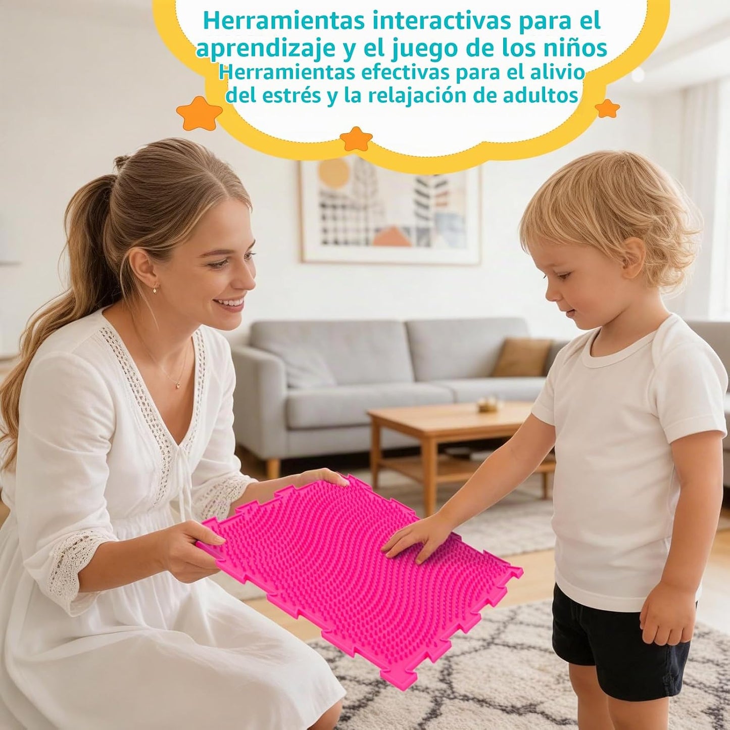 Art3d Alfombrillas sensoriales para niños autistas, paquete de 9 ta...
