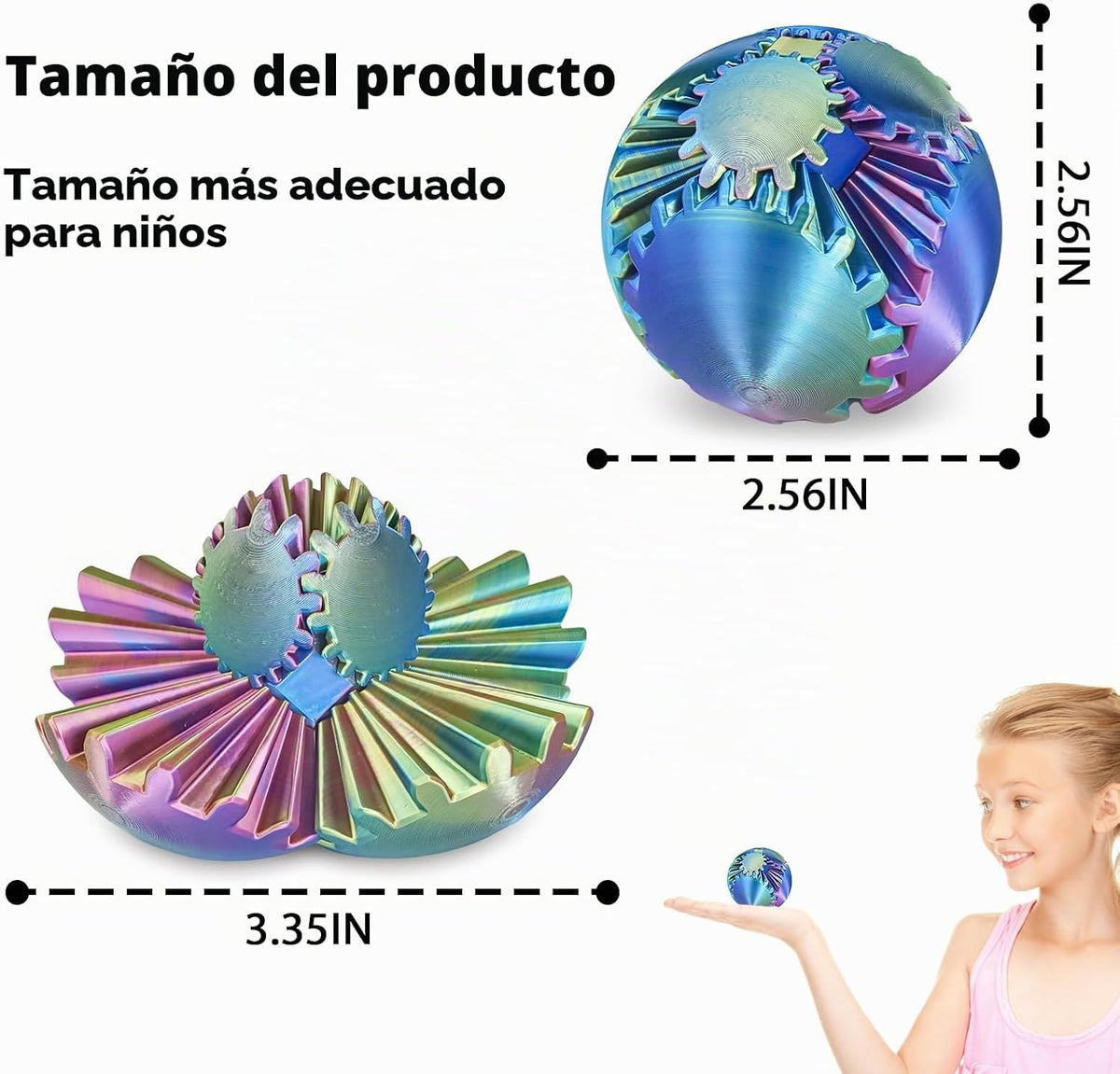 Cubo Juguete Fidget Bola de Engranajes Impreso en 3D, Juguetes Fidg...