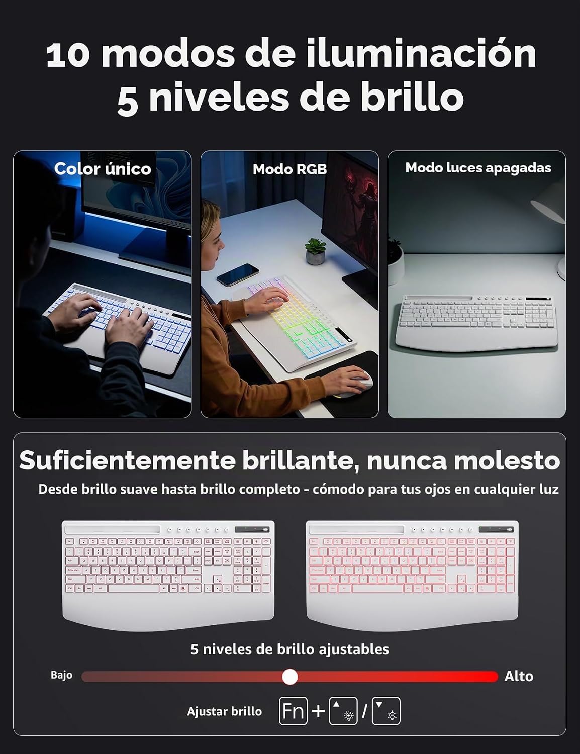 Trueque Combo de teclado y mouse inalámbricos, batería de 4000 mAh...