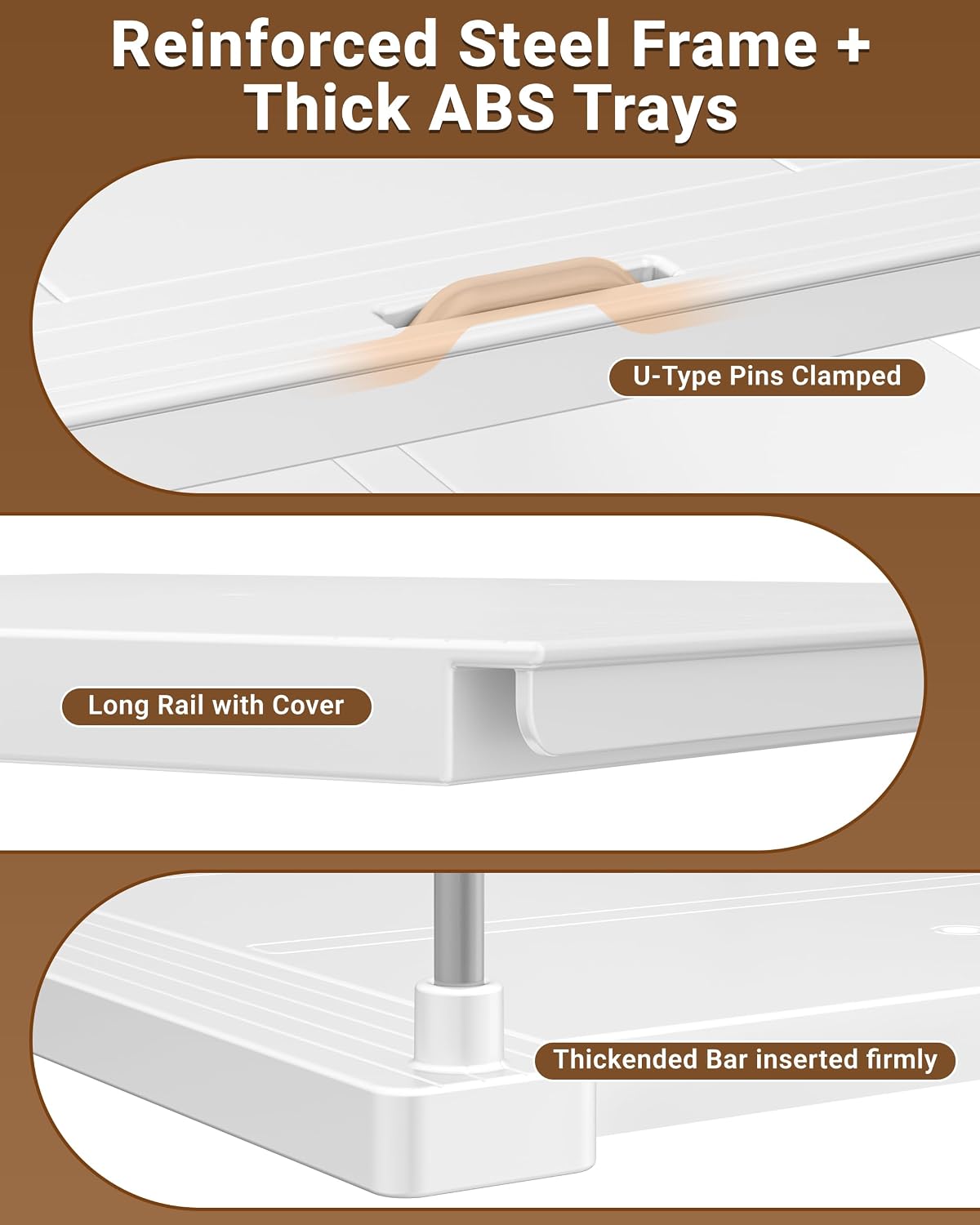 EVERIE Soporte extensible de 3 niveles para artículos pesados, tarr...