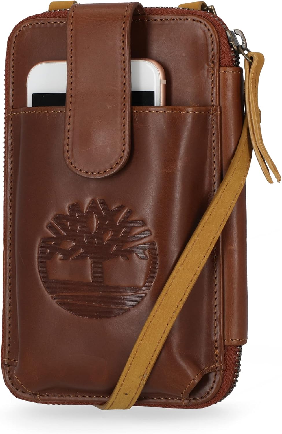 Timberland - Bolso cruzado de cuero RFID para teléfono de mujer