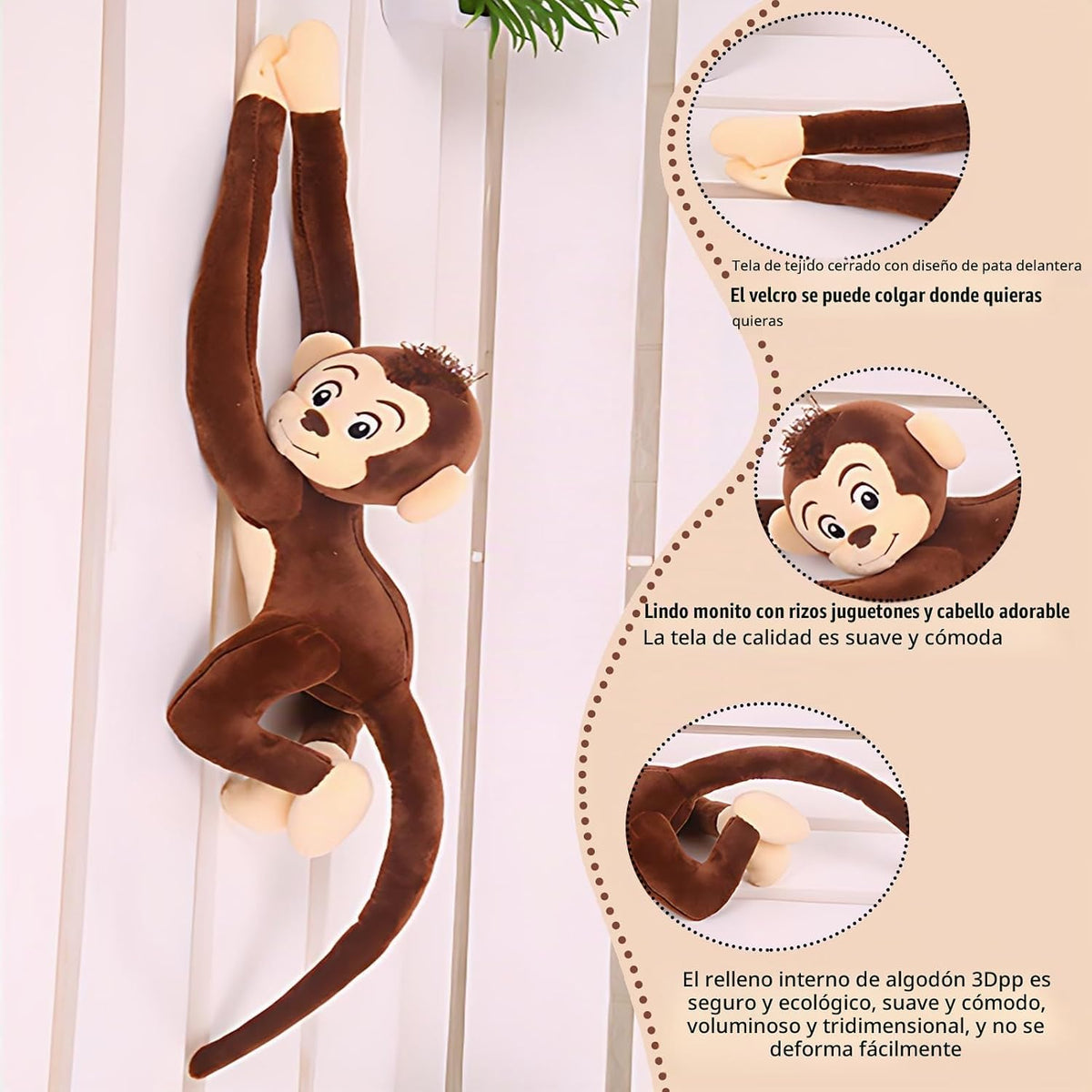 zxmbeddings - Mono de peluche con manos largas | Juguetes marrones,...