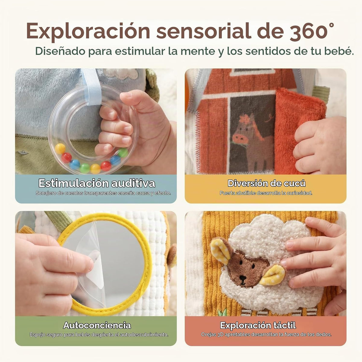 let's make Farm Baby - Cubo sensorial para bebés de 0 a 12 mese...