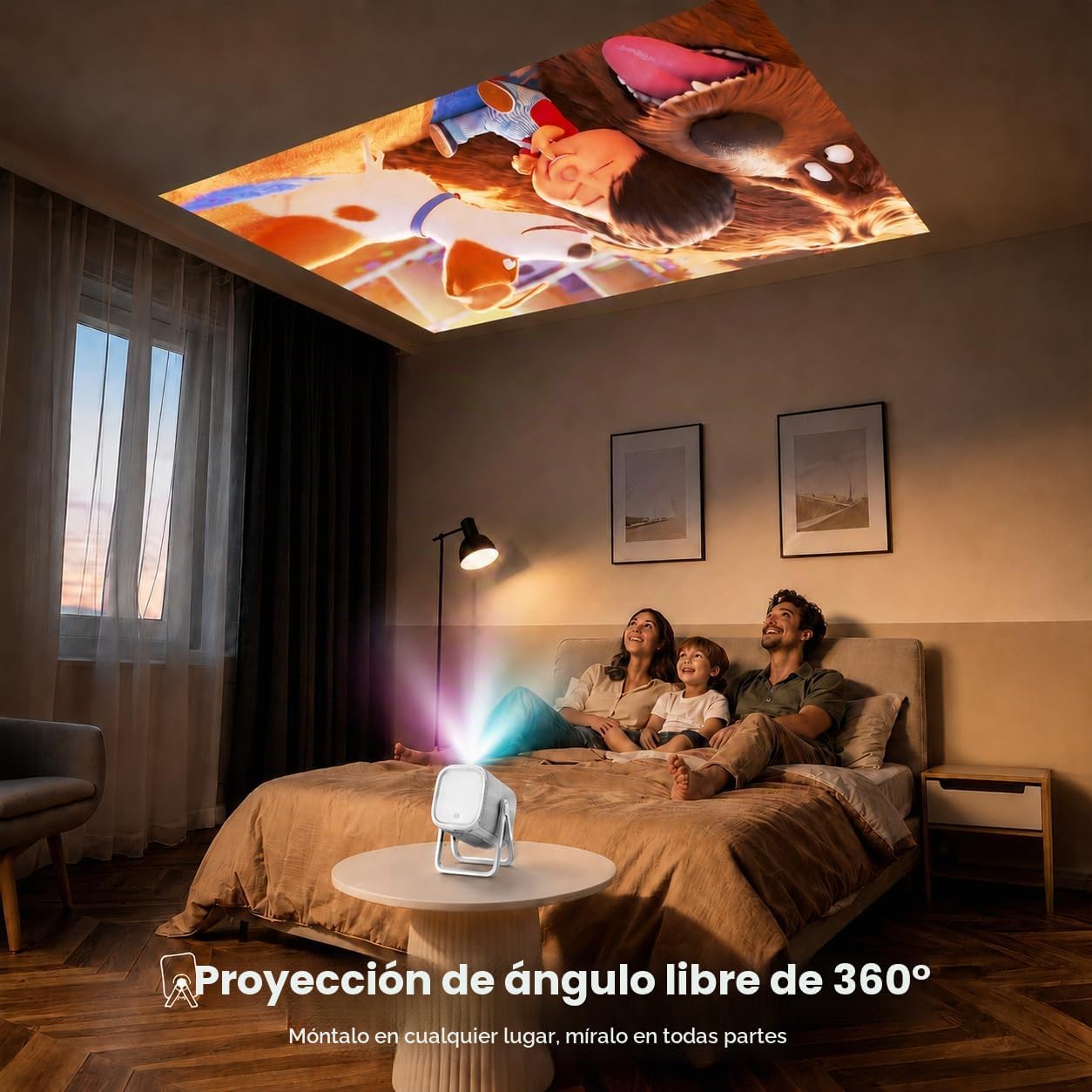 Proyector 4K para Exteriores [Lanzamiento Corto\/1200ANSI\/Aplicaci...