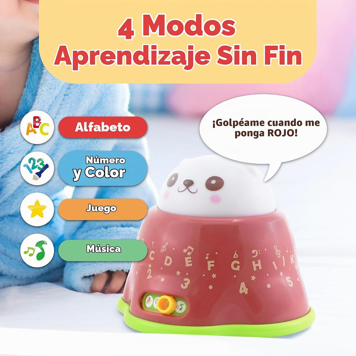 BEST LEARNING Whack and Learn Mole - Juguete musical educativo ilum...
