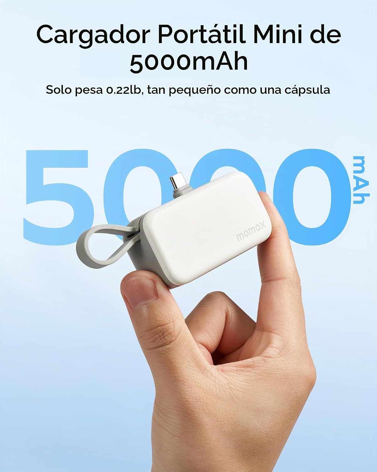 MOMAX Cargador portátil, 5000 mAh pequeño banco de energía PD 20 W...