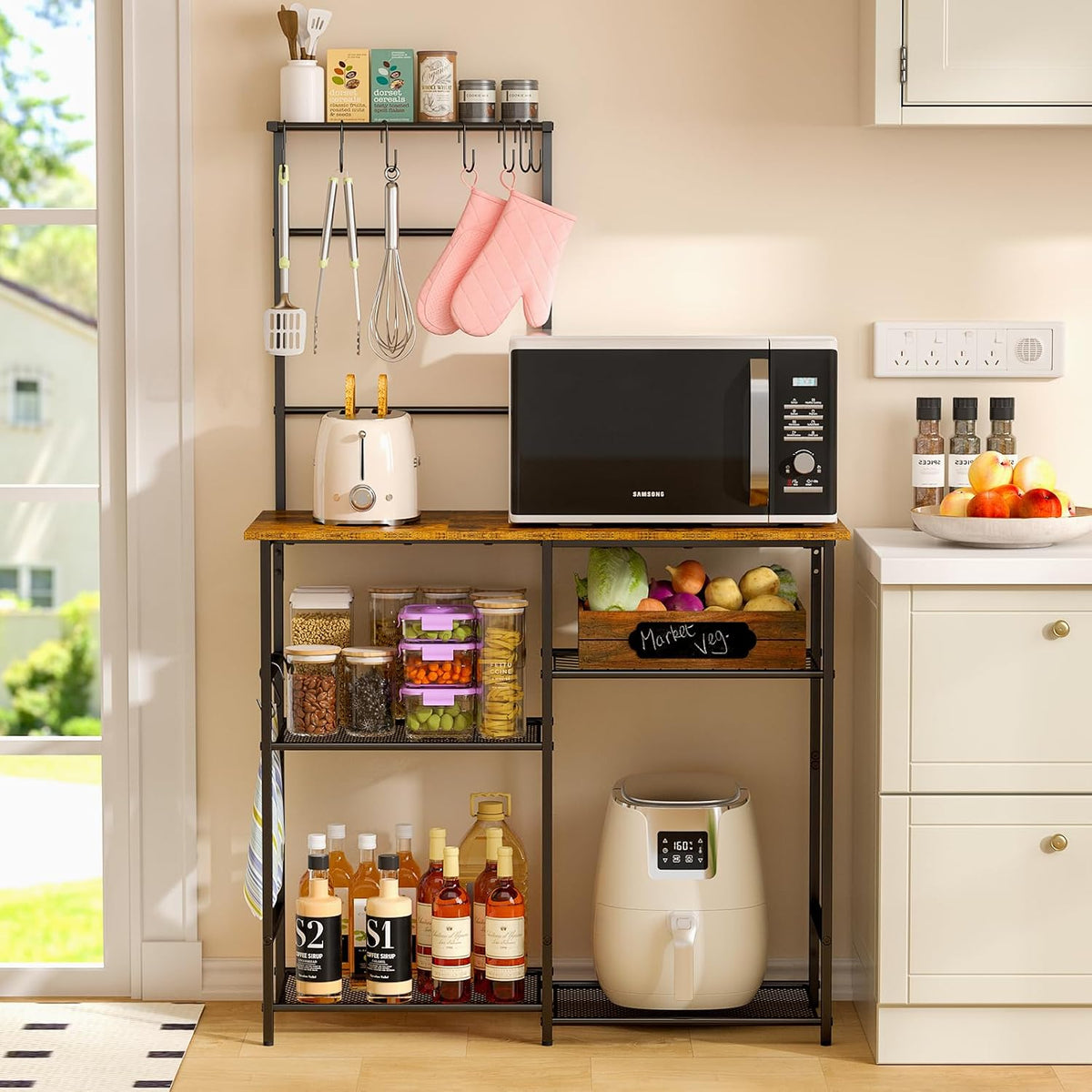 3IngSeagulls - Estante de cocina para hornear con almacenamiento, s...