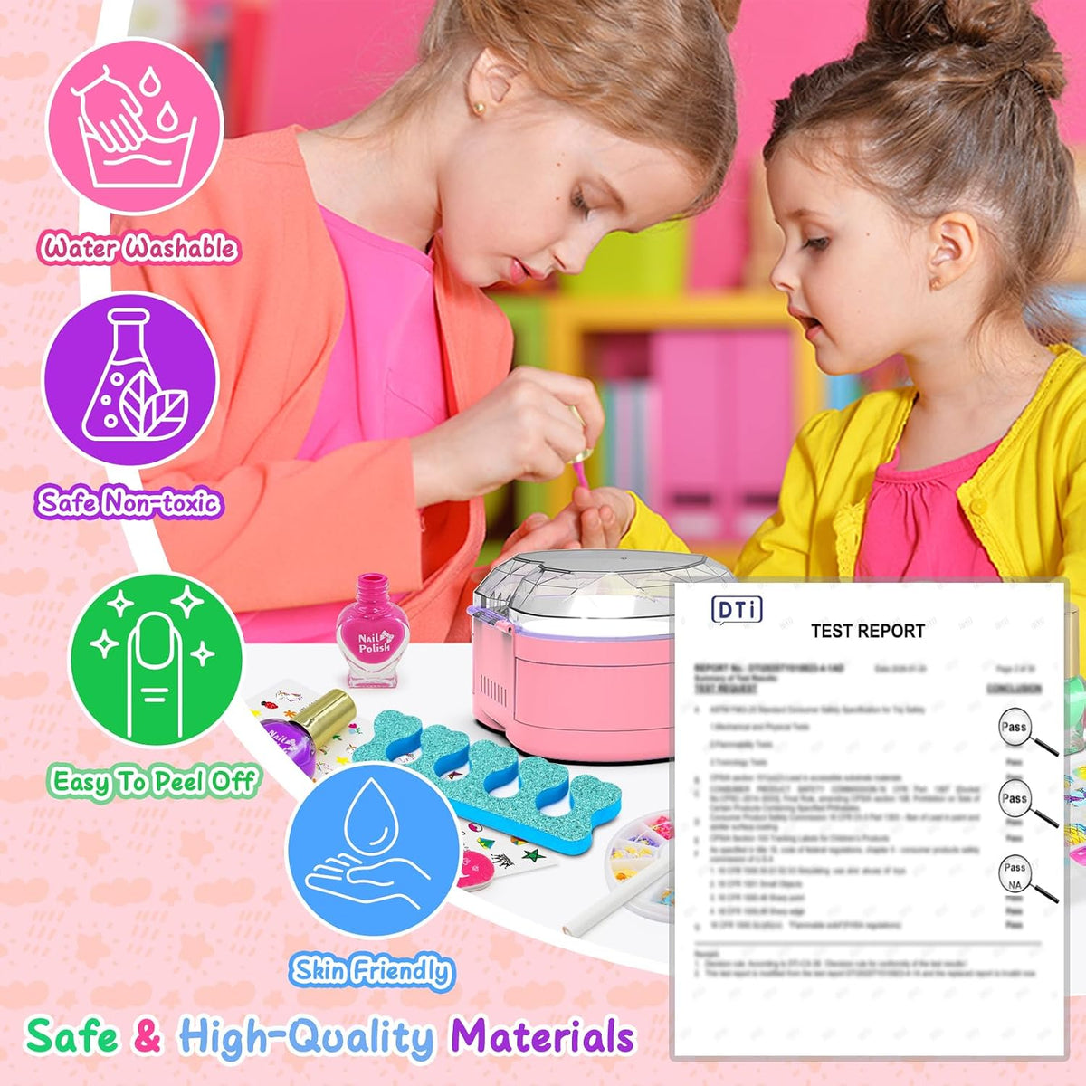 Ylovetoys Juego de esmaltes de uñas para niñas, salón de uñas para...