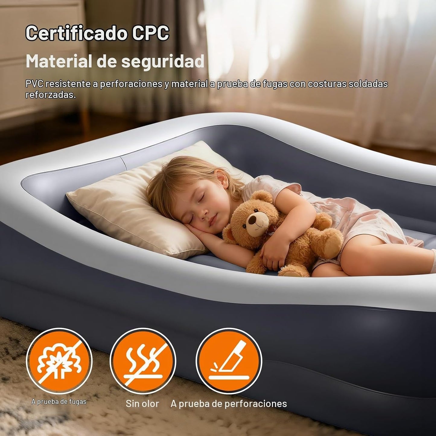 Cama de viaje inflable para niños pequeños OGERY con tienda de camp...