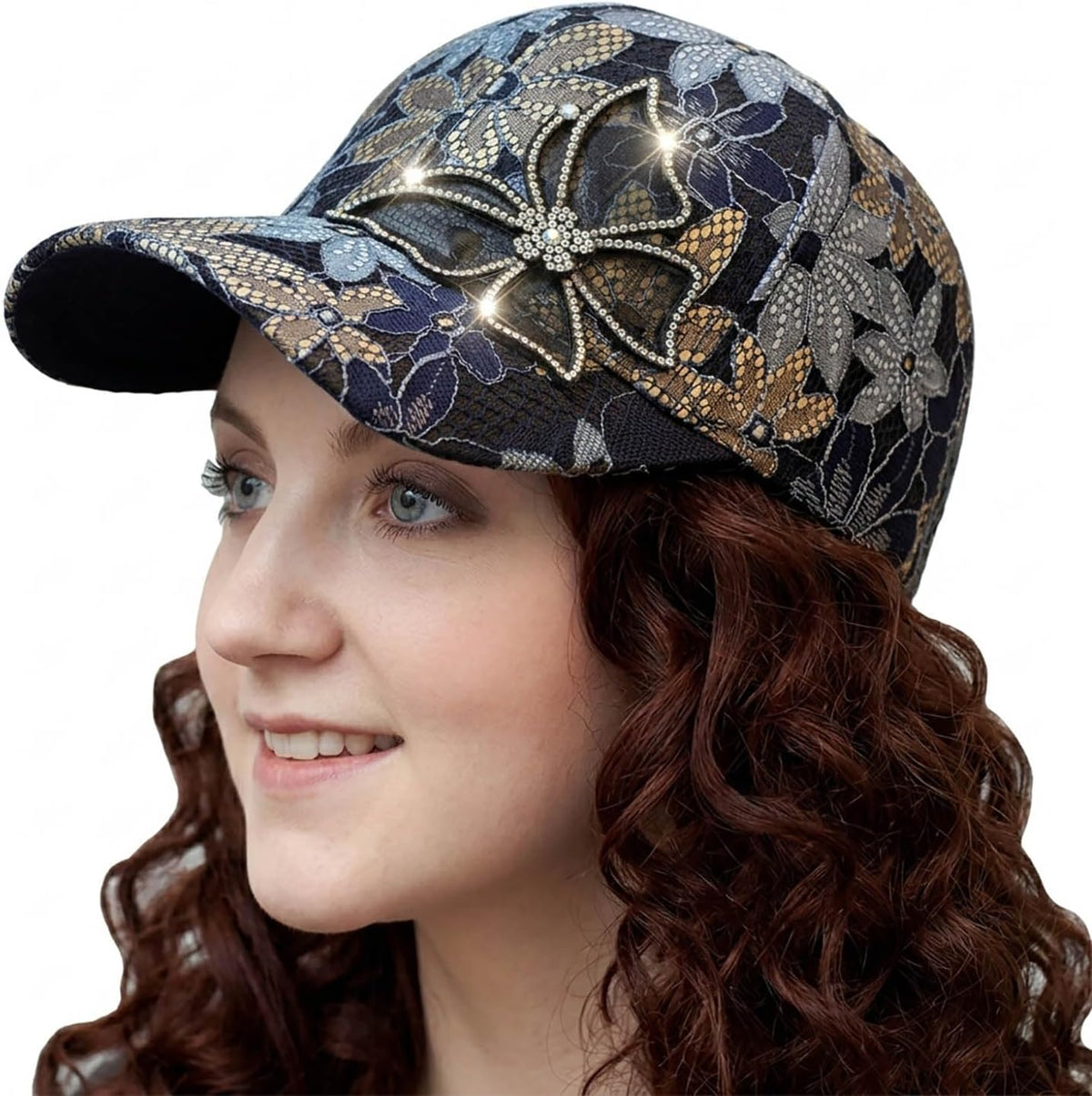 Bling Bling - Gorra de béisbol con diseño de mariposa para mujer, d...