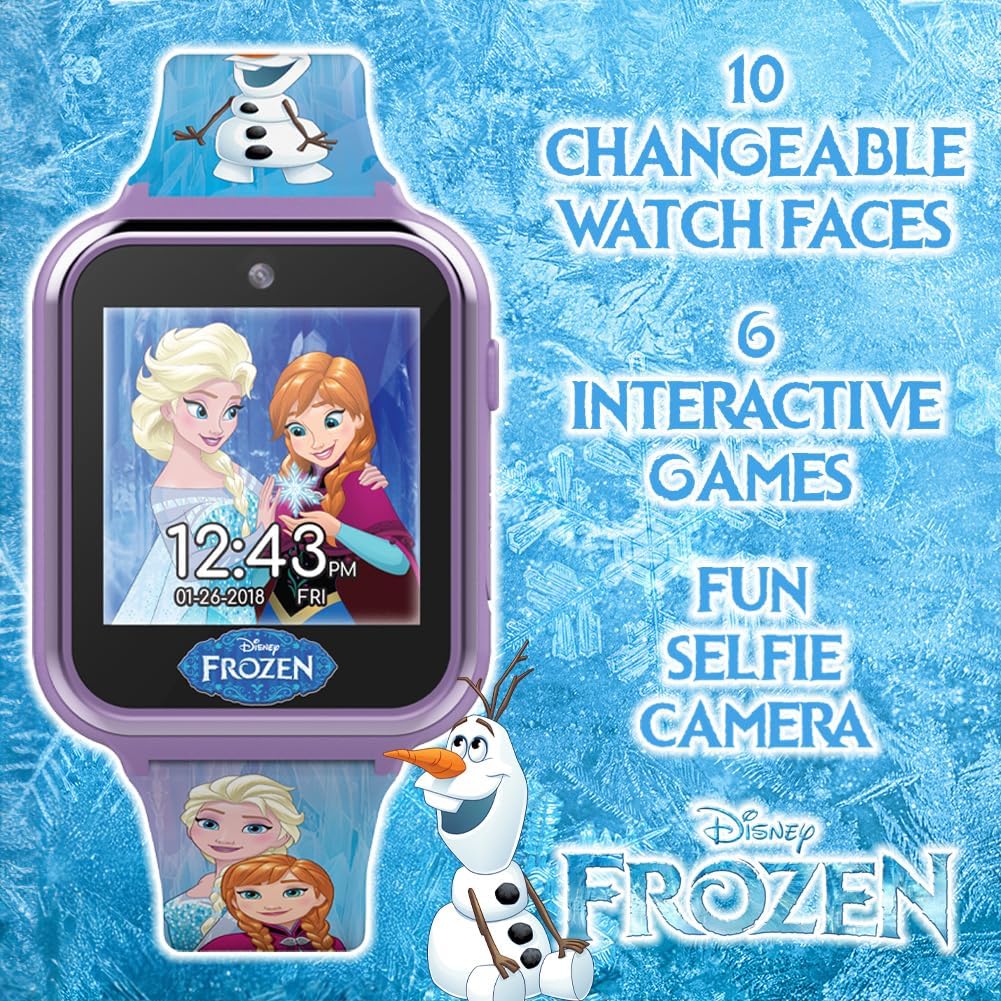 Accutime Reloj inteligente Disney Frozen para niños con cámara para...