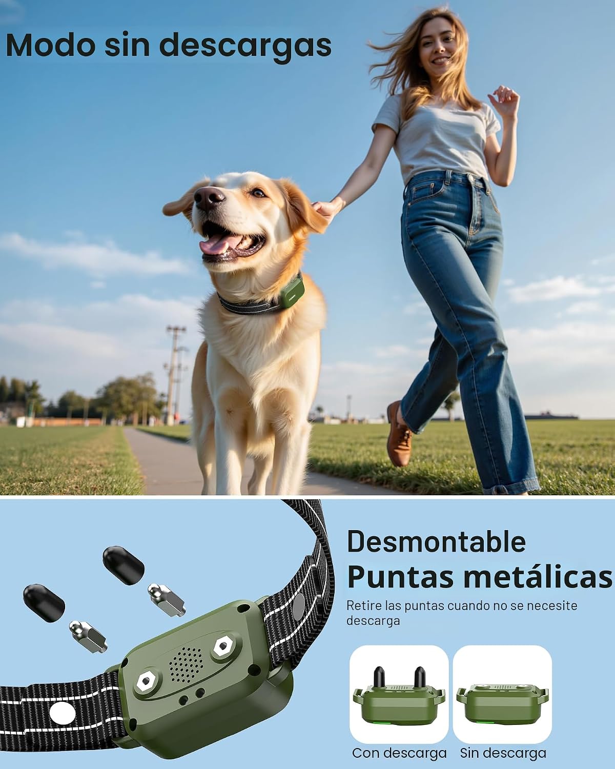 Jugbow Collar de choque para perro, collar de entrenamiento para pe...