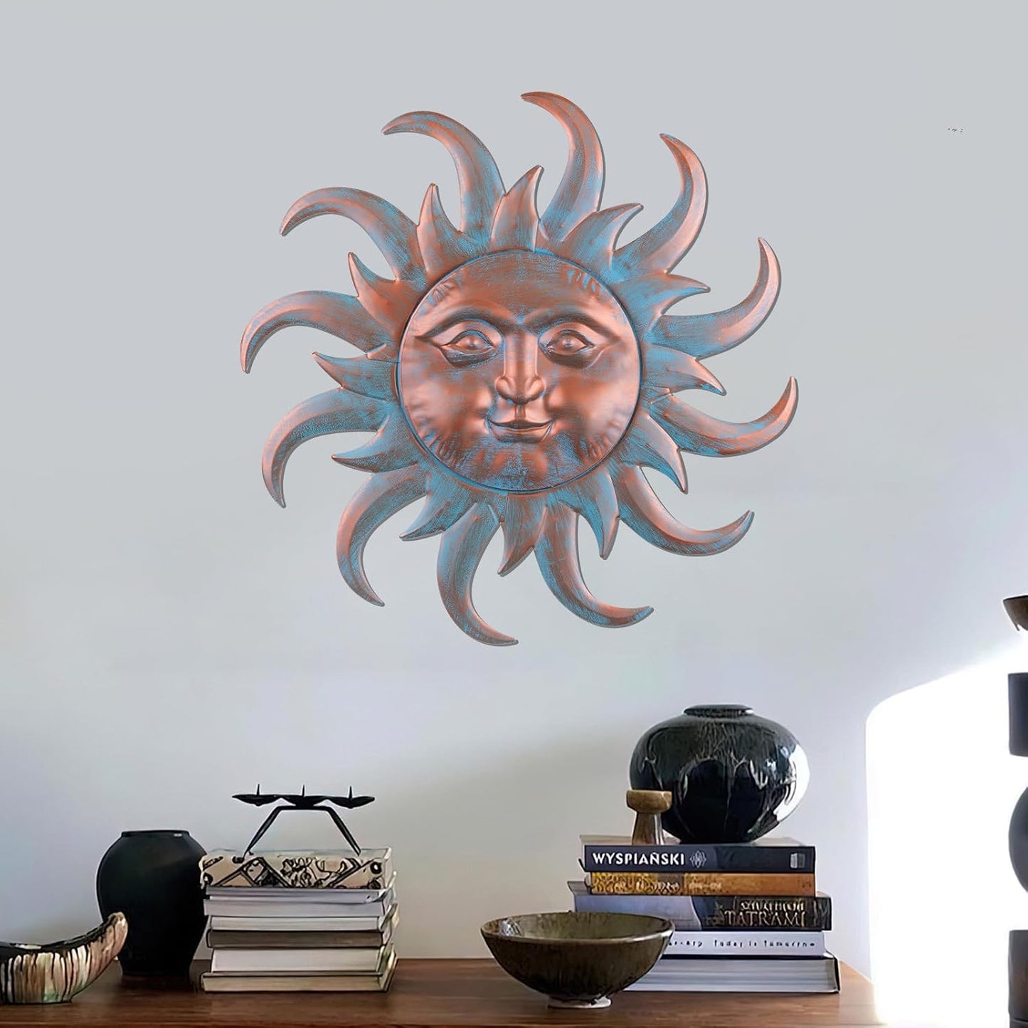 VZVXCC Arte de Pared de Metal Sol Decoración Exterior - Lindas Esta...