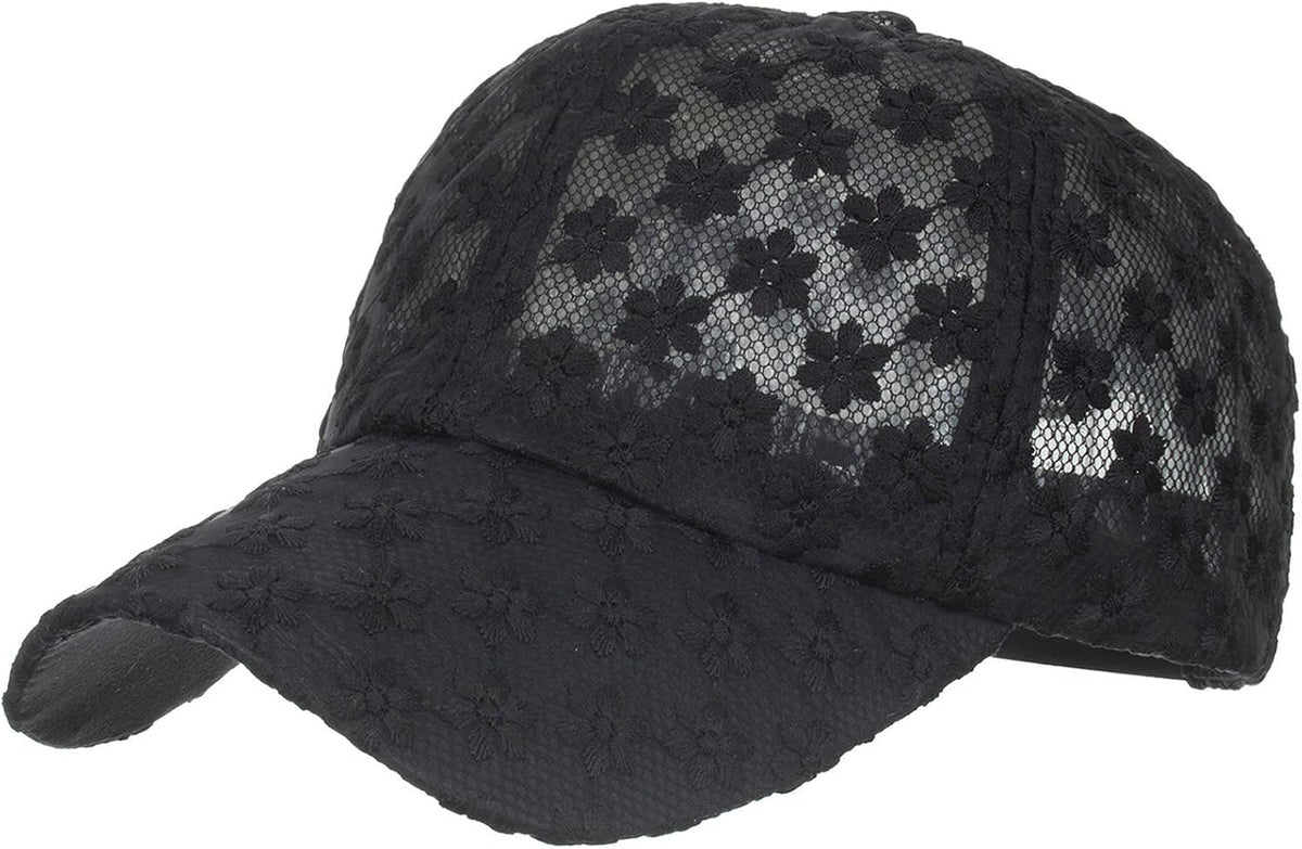 Tidefire Gorras de béisbol de flores pequeñas de encaje para mujer,...