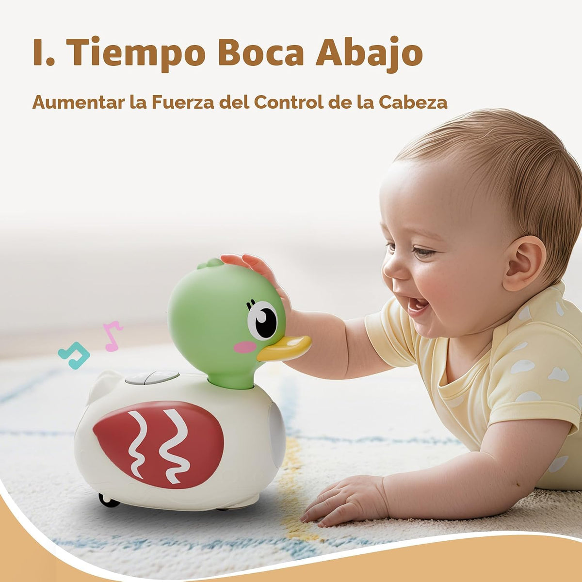iPlay, iLearn Juguete musical de pato para bebé, juguete para gatea...
