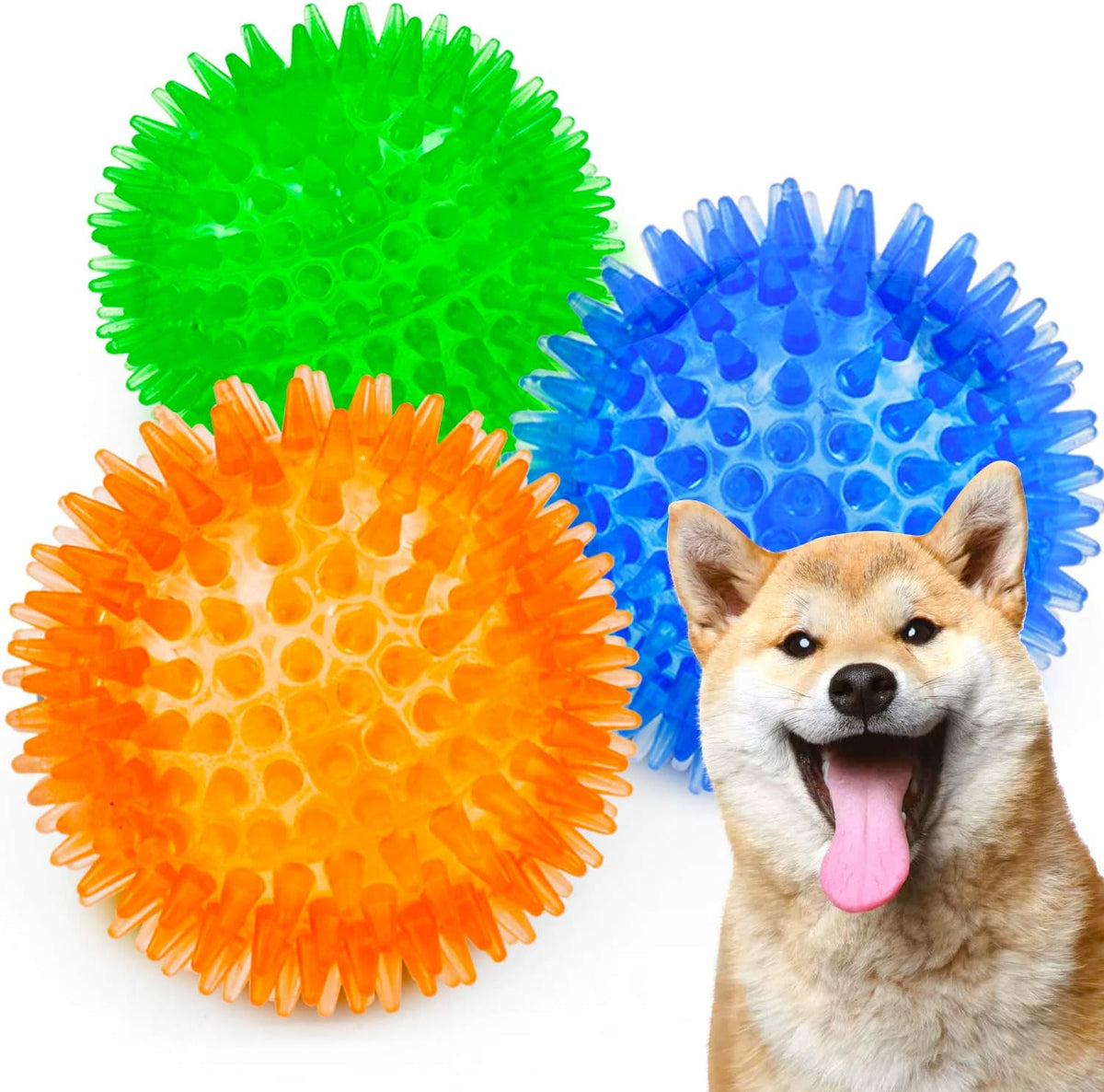 SHARLOVY Bolas chirriantes para perros pequeños, bolas de goma para...