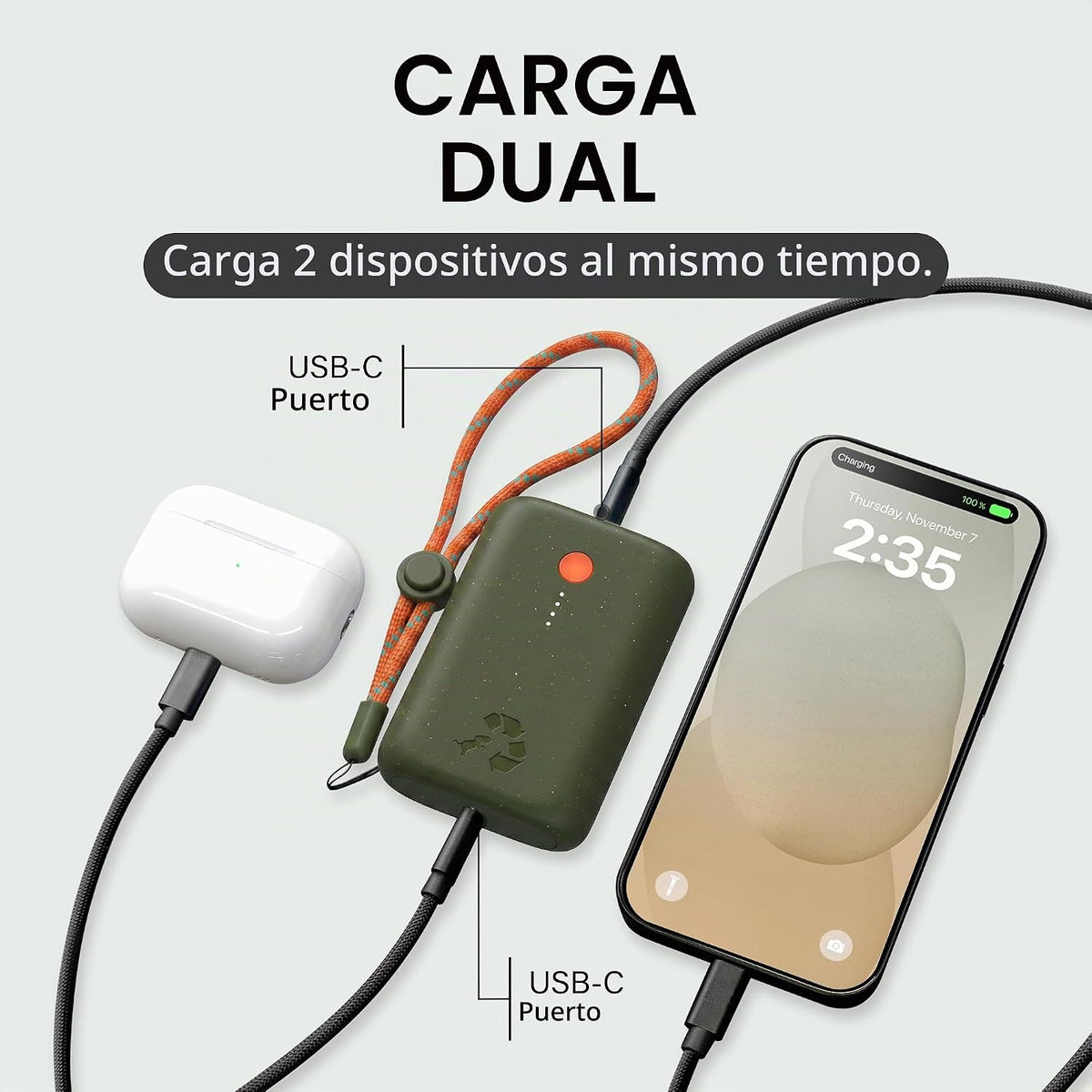 Nimble Champ Cargador Portátil, Banco de Energía de 10,000mAh Carga...