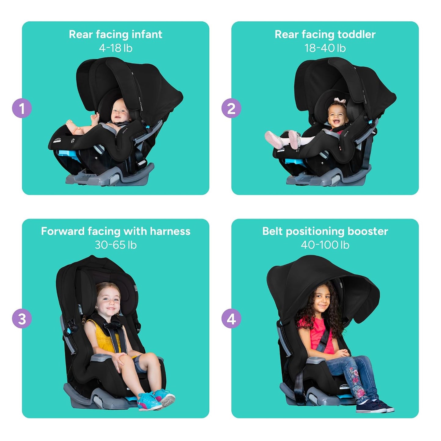 Baby Trend Asiento convertible 4 en 1 Cover Me™ para automóvil